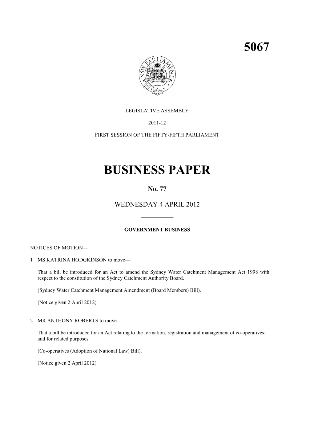 5067 Business Paper