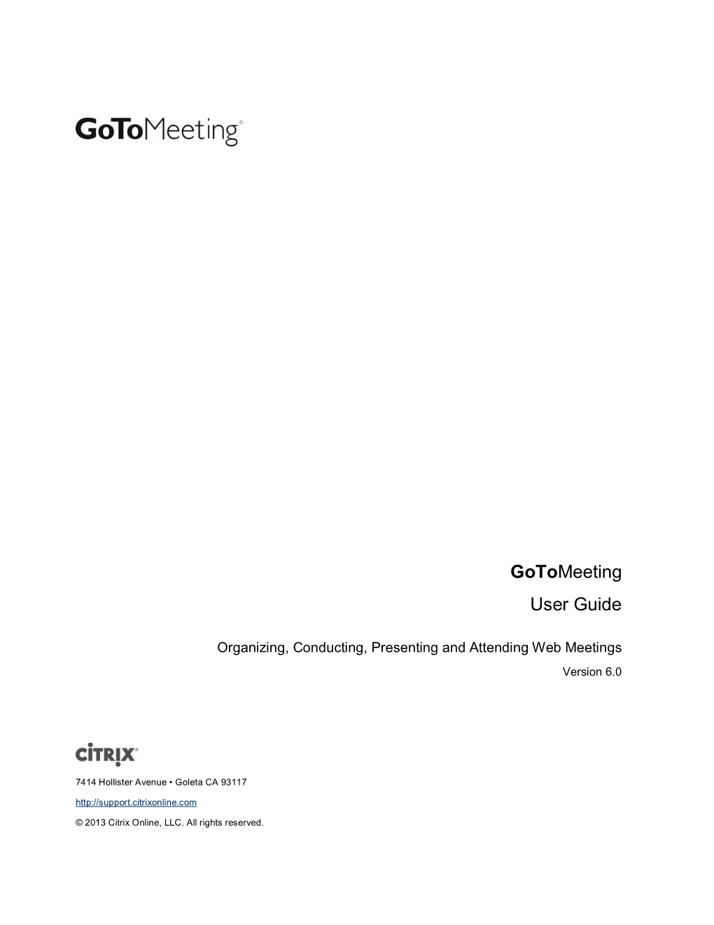 Gotomeeting User Guide