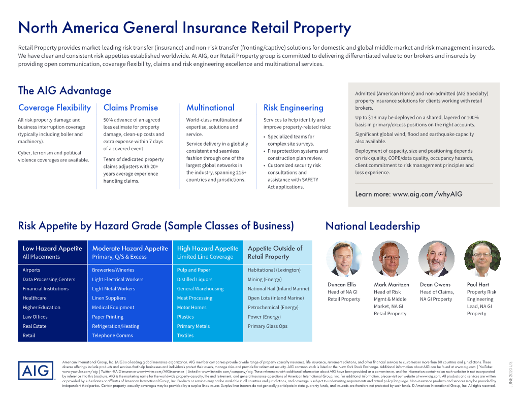 North America General Insurance Retail Property