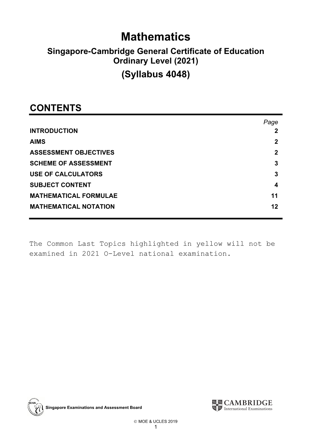 O-Level Mathematics Syllabus Aims to Enable All Students To