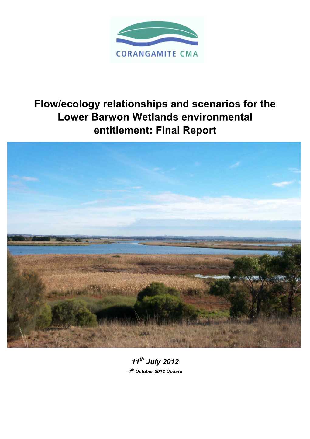 Lower Barwon Wetlands Environmental Entitlement: Final Report