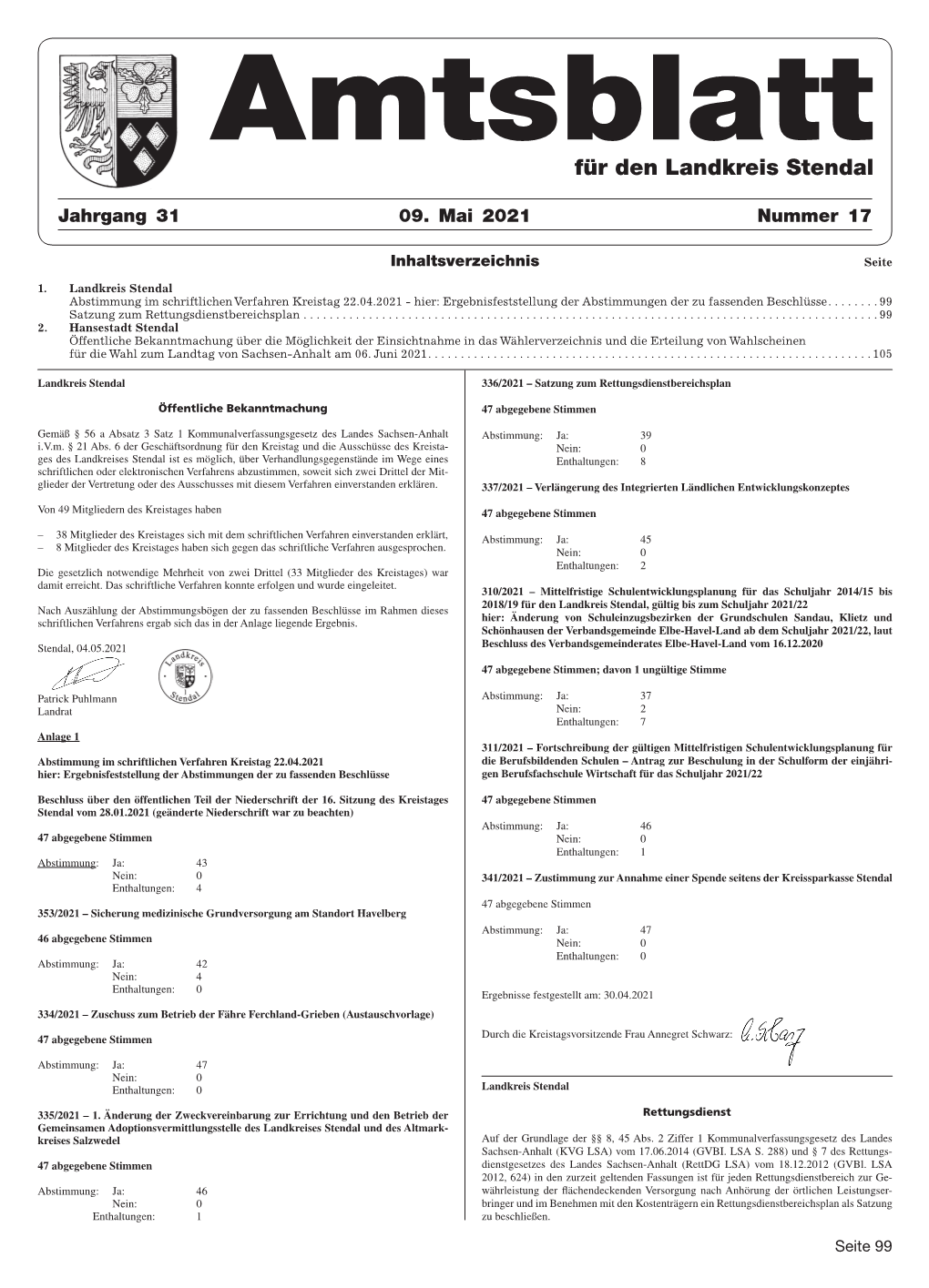 Für Den Landkreis Stendal