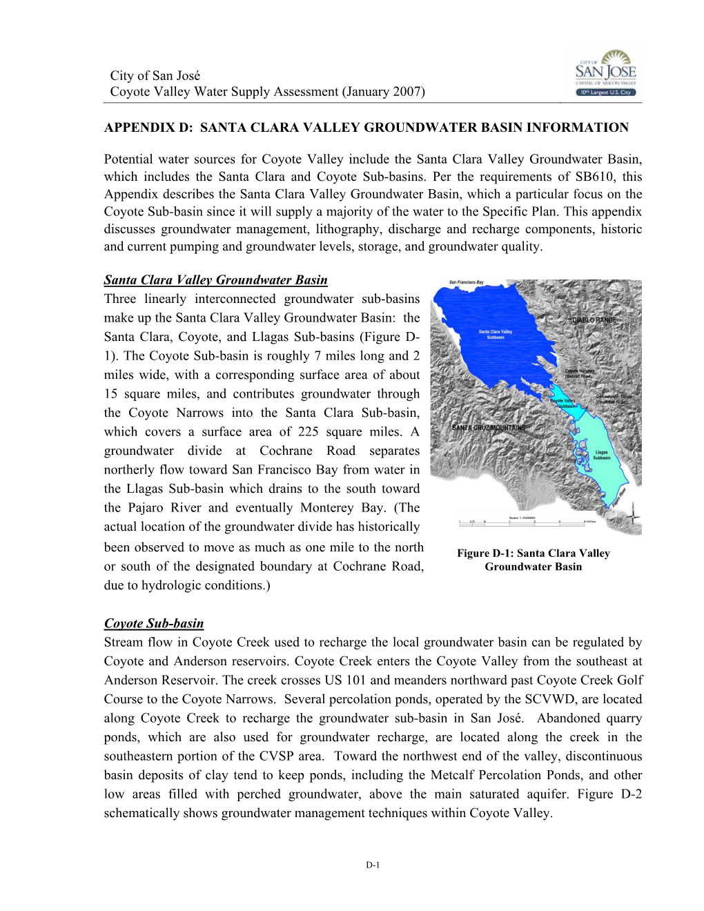 Appendix D: Coyote Valley Groundwater Basin