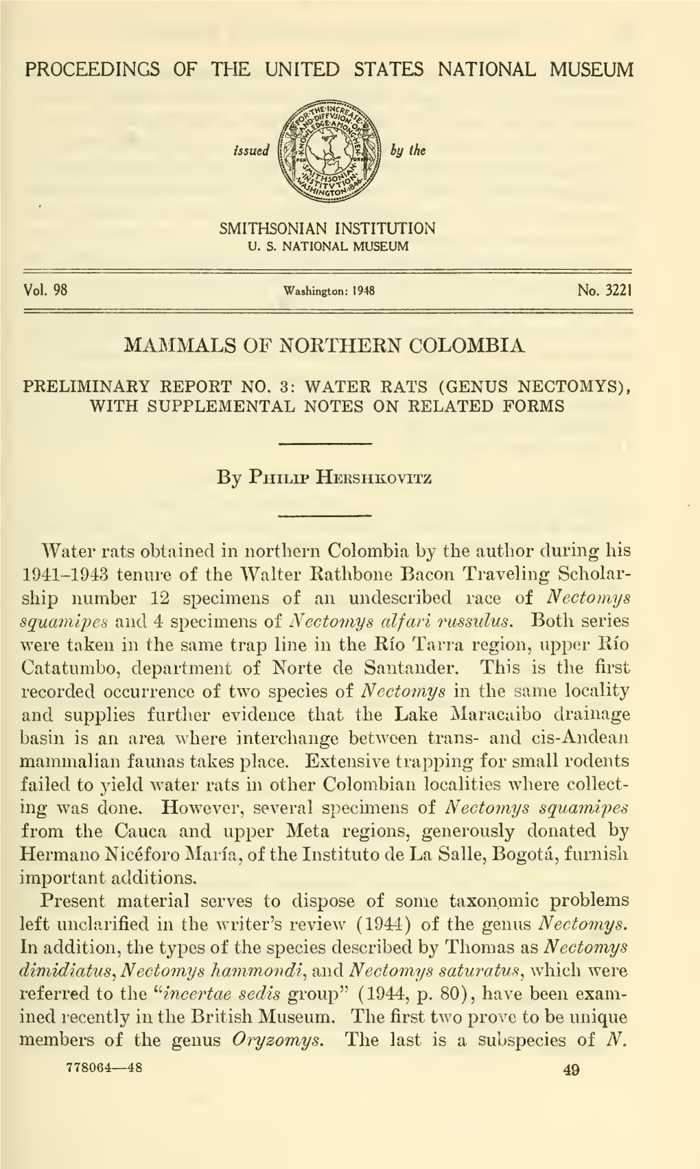 Proceedings of the United States National Museum