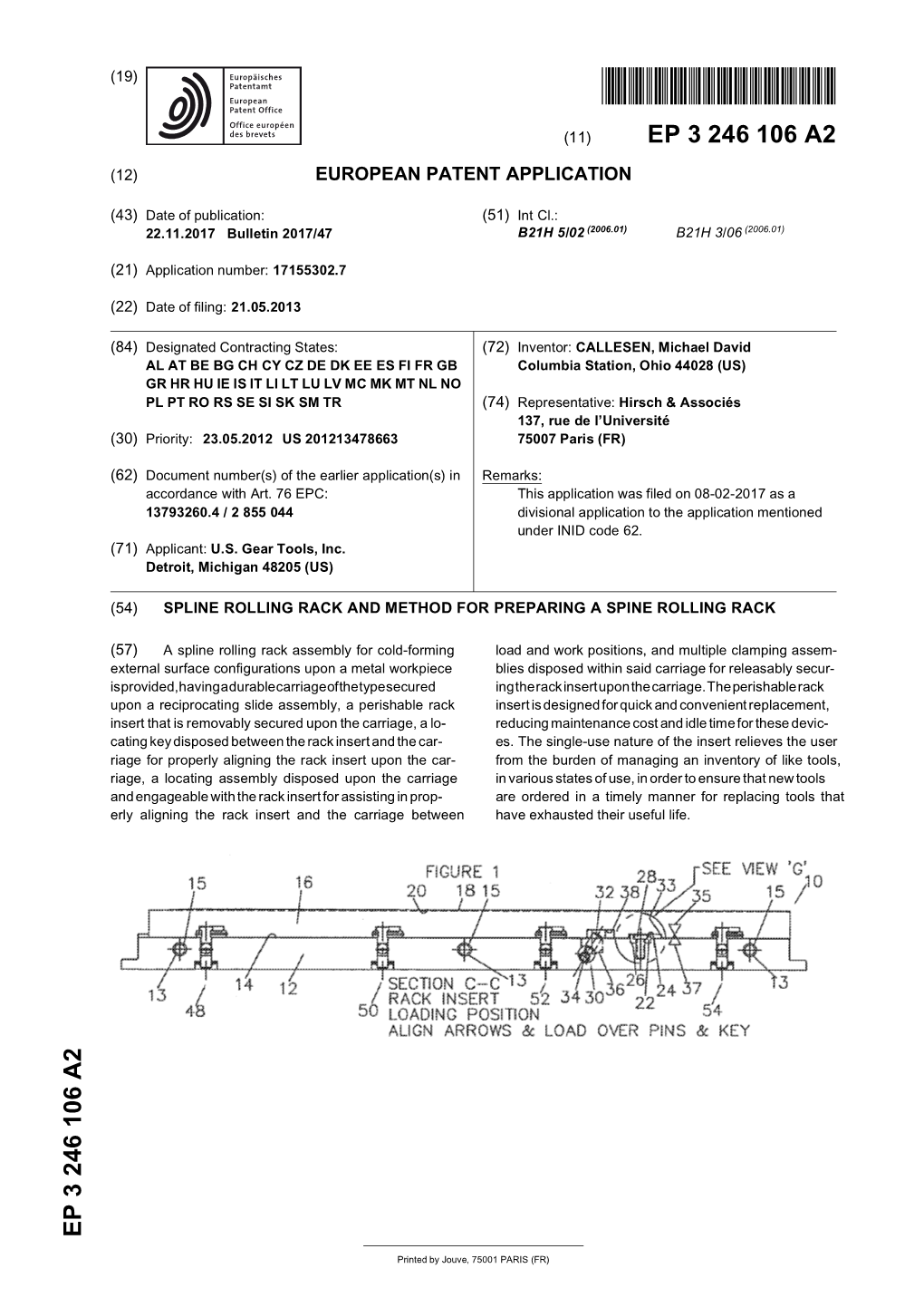 Spline Rolling Rack and Method for Preparing a Spine Rolling Rack