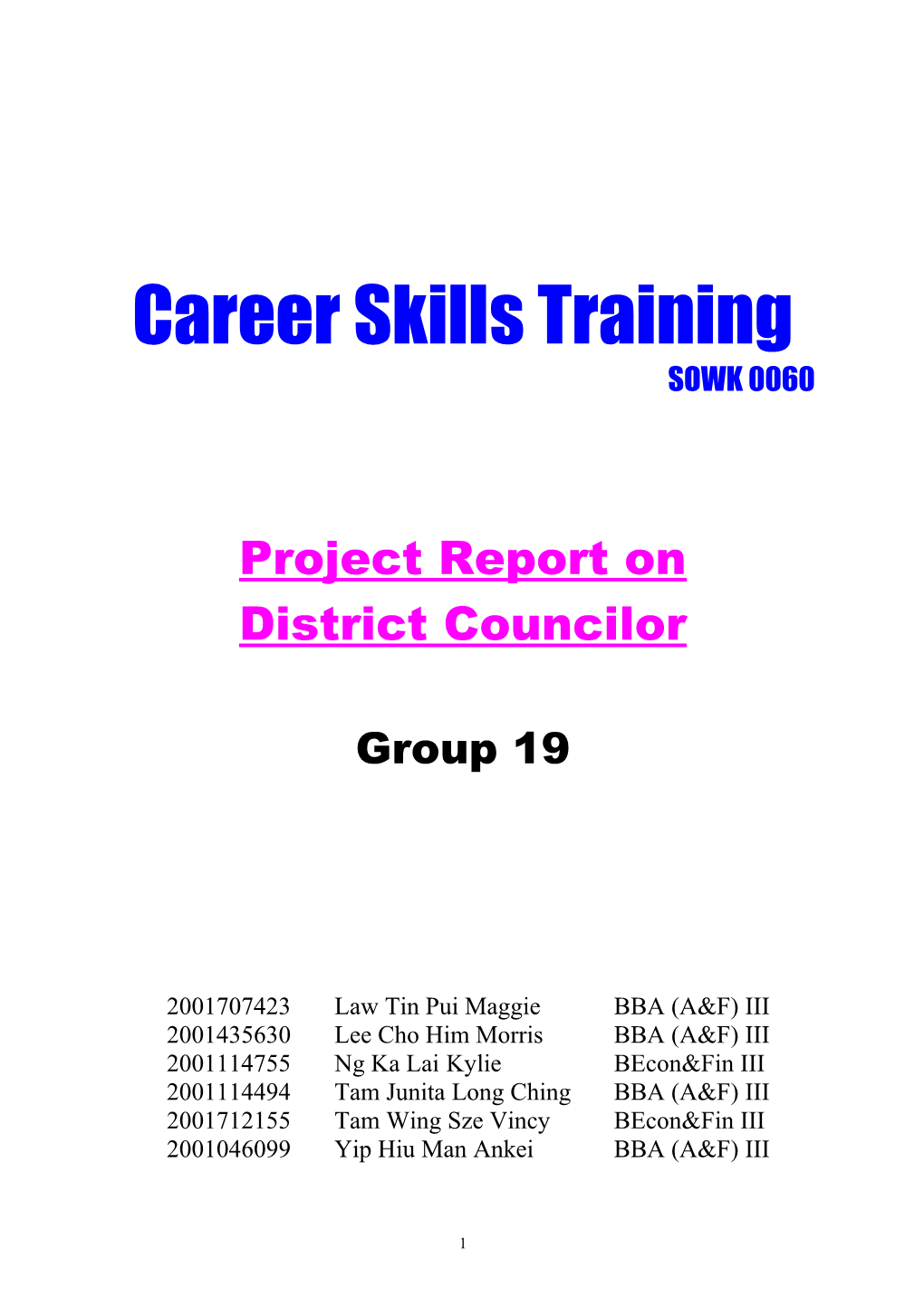 Career Skill Training