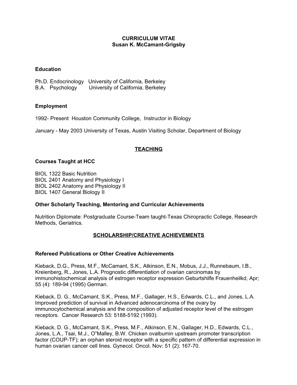 Curriculum Vitae s351