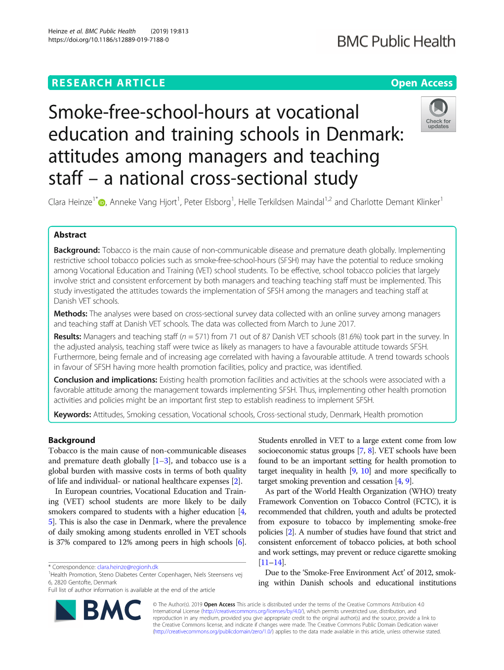 Smoke-Free-School-Hours at Vocational Education and Training