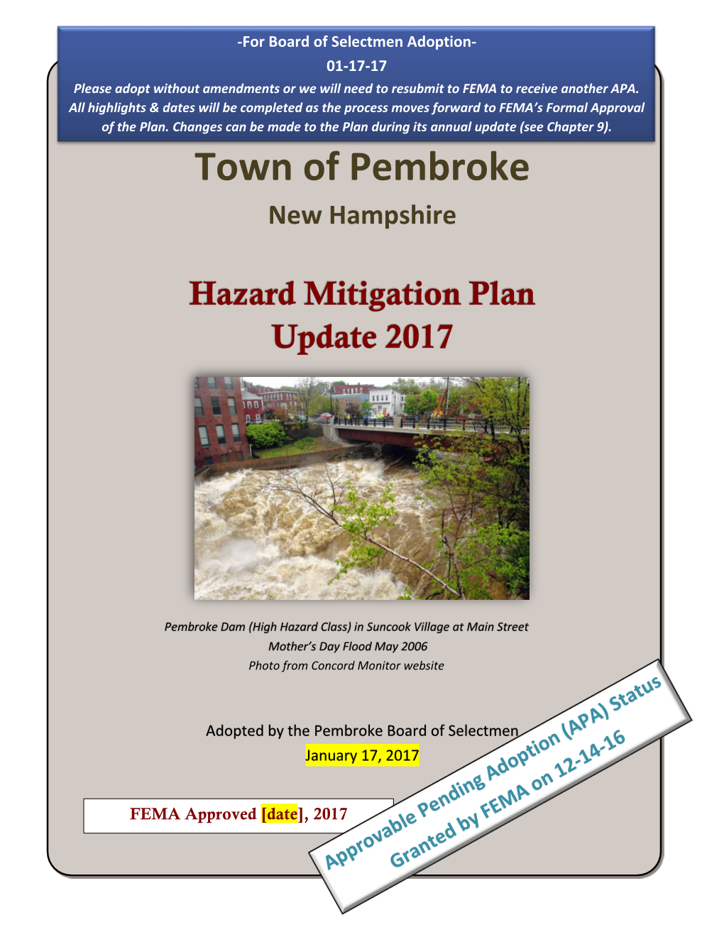 Town of Pembroke, NH Hazard Mitigation Plan Update 2017