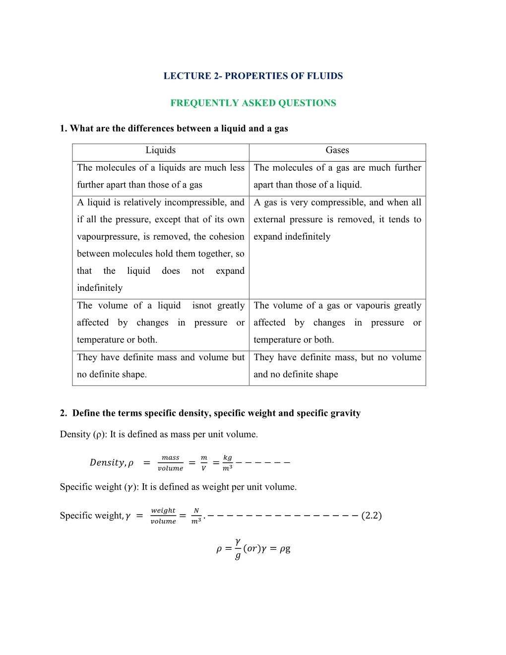 FAQ-Lecture 2