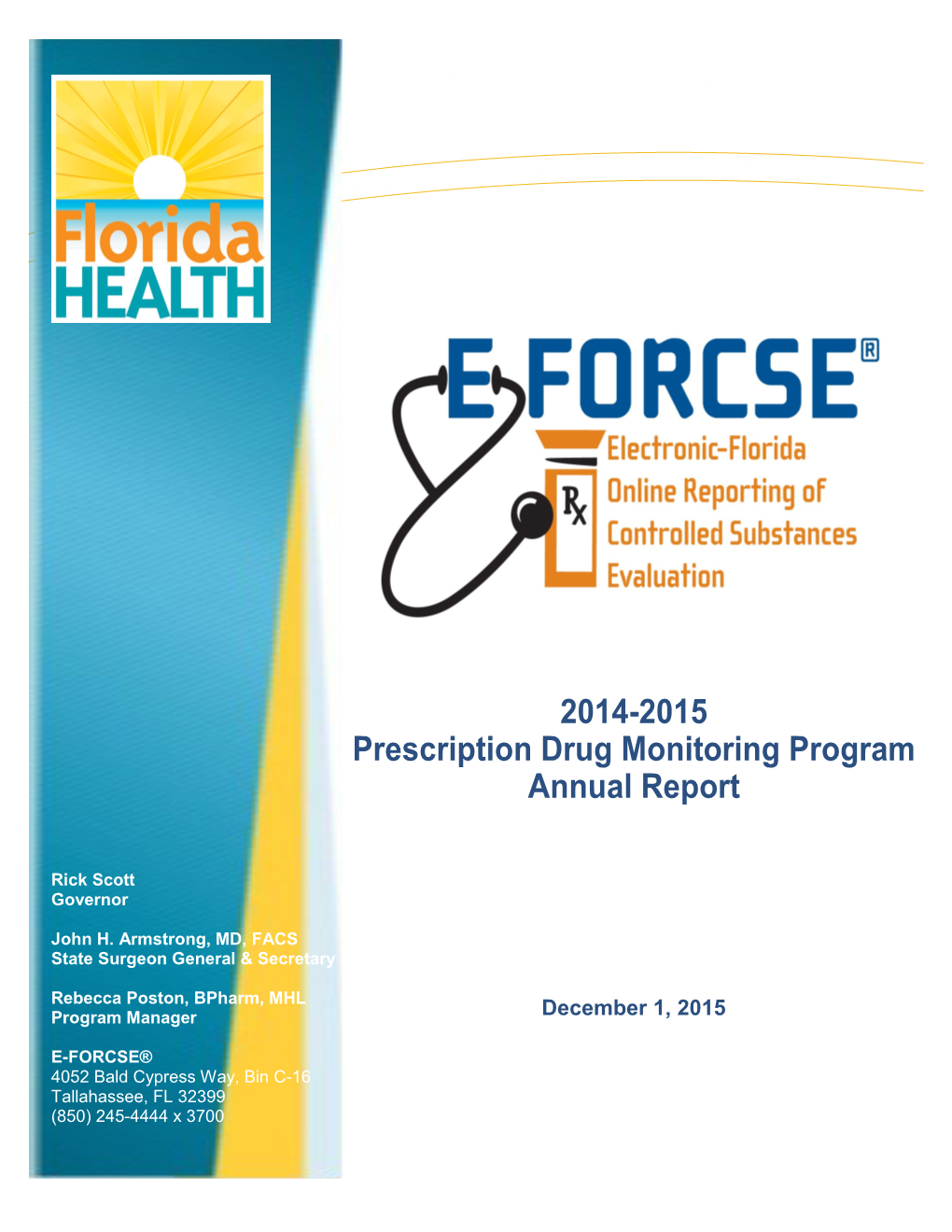 2014-2015 Prescription Drug Monitoring Program Annual Report