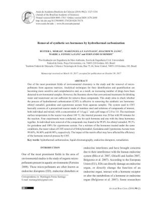Removal of Synthetic Sex Hormones by Hydrothermal Carbonization