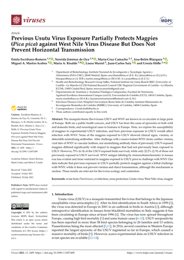 Previous Usutu Virus Exposure Partially Protects Magpies (Pica Pica) Against West Nile Virus Disease but Does Not Prevent Horizontal Transmission