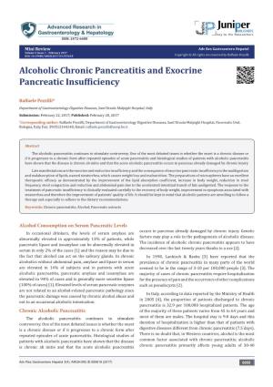Alcoholic Chronic Pancreatitis and Exocrine Pancreatic Insufficiency