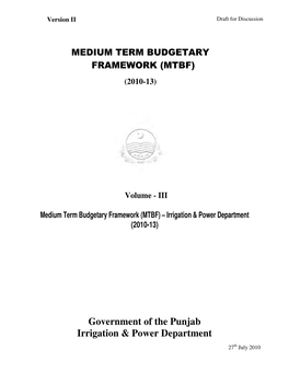 Government of the Punjab Irrigation & Power Department
