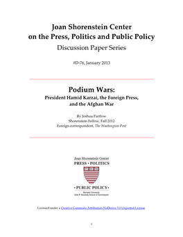 Joan Shorenstein Center on the Press, Politics and Public Policy Podium