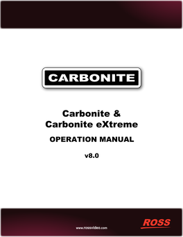Ross Carbonite 2 Operation Manual