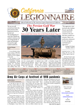 August 2020 Legionnaireofficial Publication of the American Legion Department of California Calegion.Org