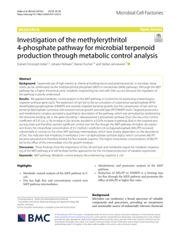 Investigation of the Methylerythritol 4-Phosphate Pathway for Microbial