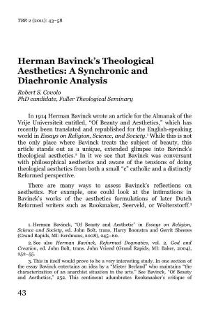 Herman Bavinck's Theological Aesthetics: a Synchronic And