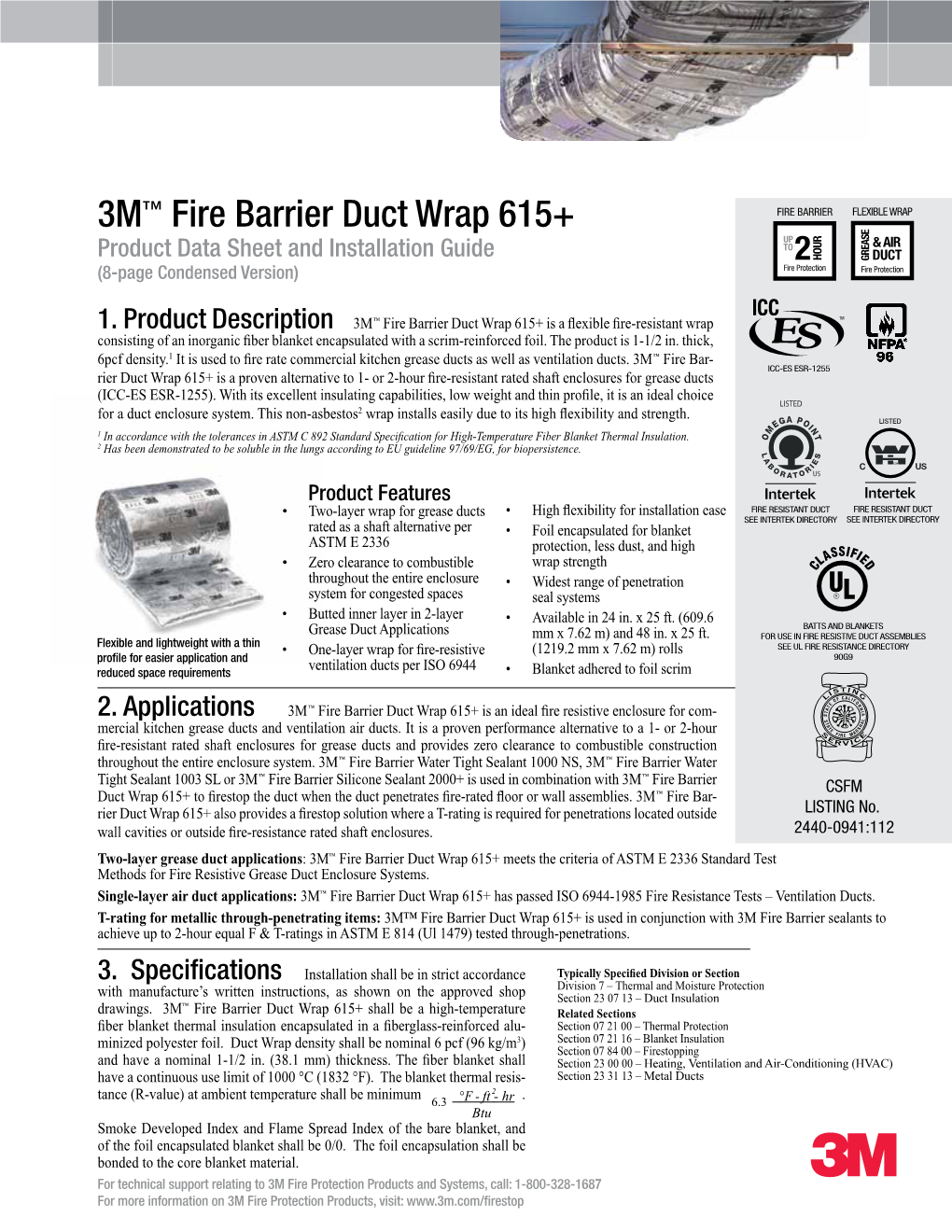 3M™ Fire Barrier Duct Wrap 615+