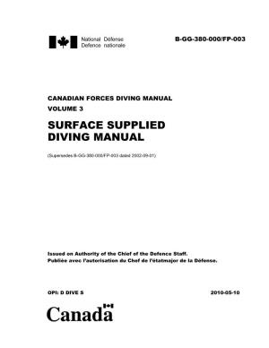 Surface Supplied Diving Manual