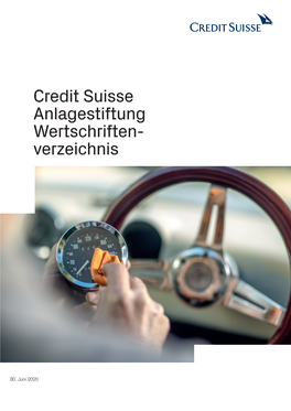 Credit Suisse Anlagestiftung Wertschriften Verzeichnis