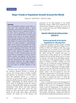 Major Trends in Population Growth Around the World