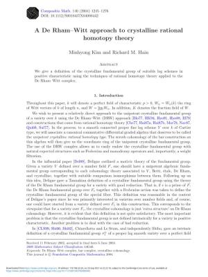 Witt Approach to Crystalline Rational Homotopy Theory