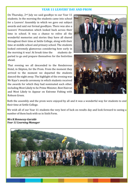 Year 11 Leavers' Day and Prom
