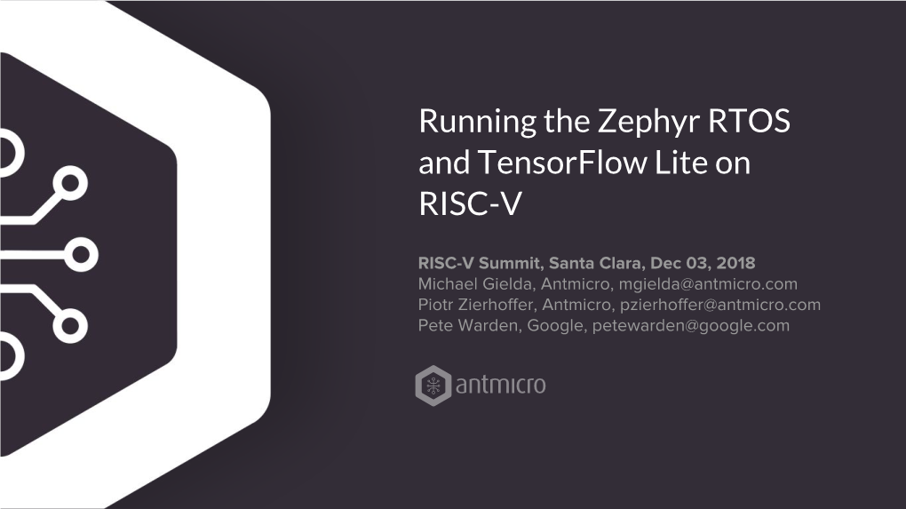 Running the Zephyr RTOS and Tensorflow Lite on RISC-V