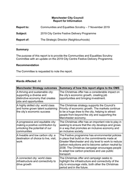 Manchester City Council Report for Information Report To: Communities