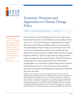 Economic Doctrines and Approaches to Climate Change Policy