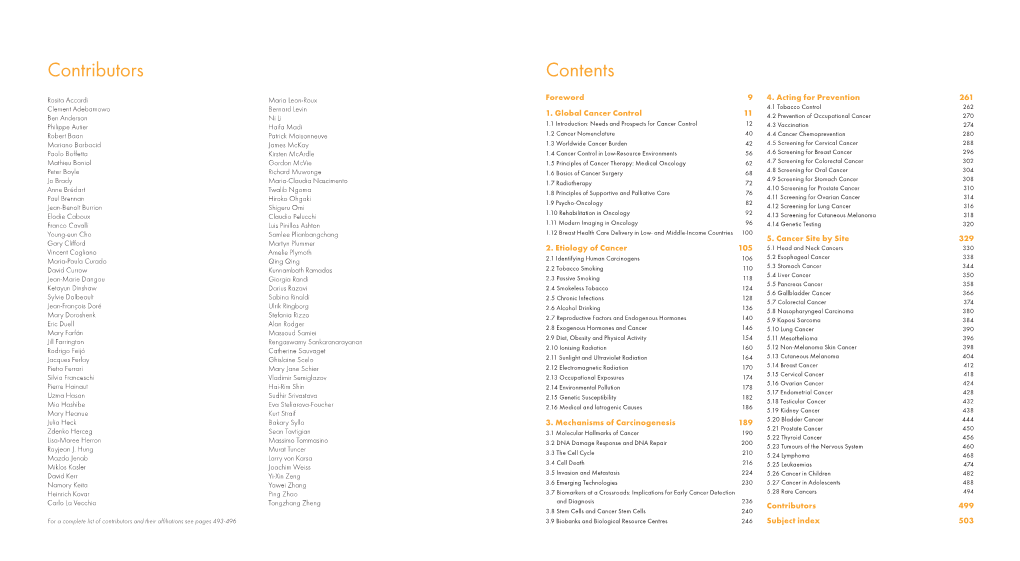 Contributors, Contents and Foreword