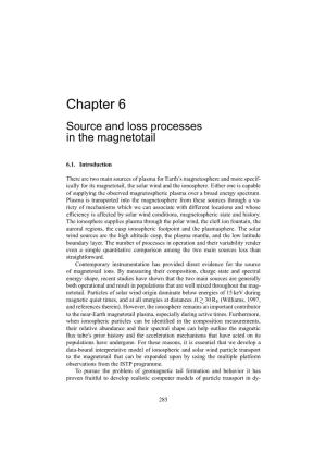 Chapter 6 Source and Loss Processes in the Magnetotail
