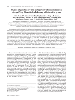 Studies of Genotoxicity and Mutagenicity of Nitroimidazoles: Demystifying This Critical Relationship with the Nitro Group