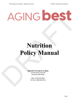 Nutrition Policy Manual