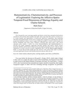 Homonormativity, Charternormativity, and Processes Of