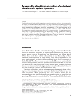 Towards the Algorithmic Detection of Archetypal Structures in System Dynamics