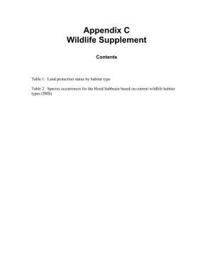 Appendix C Wildlife Supplement