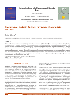 E-Commerce Strategic Business Environment Analysis in Indonesia