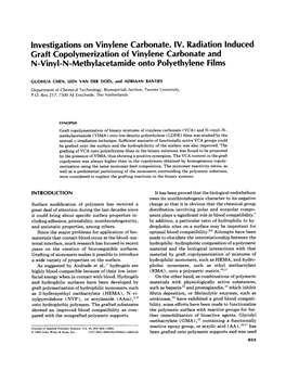 Investigations on Vinylene Carbonate. IV. Radiation Induced Graft Copolymerization of Vinylene Carbonate and N-Vinyl-N-Methylacetamide Onto Polyethylene Films