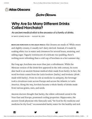 Why Are So Many Different Drinks Called Horchata? - Gastro Obscura 