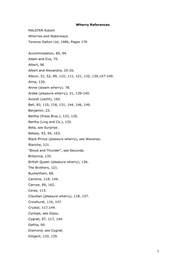 1 Wherry References MALSTER Robert Wherries and Waterways