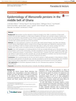 Epidemiology of Mansonella Perstans in the Middle Belt of Ghana