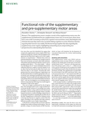 Functional Role of the Supplementary and Pre-Supplementary Motor Areas