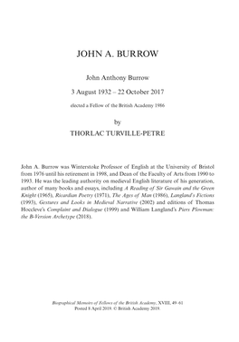 John A. Burrow