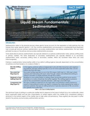 Liquid Stream Fundamentals: Sedimentation
