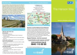 The Hanson Way Cycle Route Leaflet