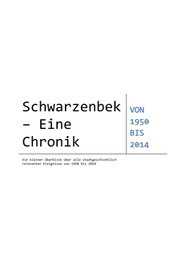 Schwarzenbek – Eine Chronik